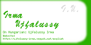 irma ujfalussy business card
